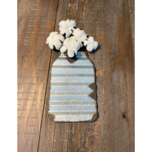 Farmhouse Metal Mason Jar w/Cotton Wall Hanging